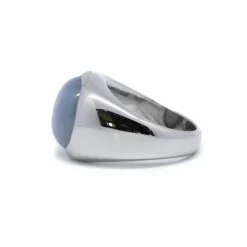 Bague or blanc, saphir étoilé