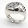 Bague or blanc saphirs