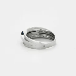 Bague Or Blanc Saphirs Diamants