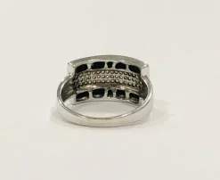 Bague or blanc saphirs et diamants