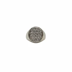 Bague or blanc sertie de diamants