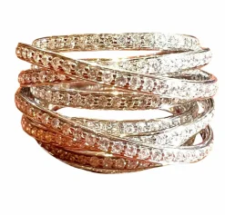 Bague or blanc sertie de diamants en pavage pour 1,73 carats