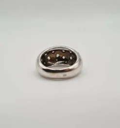 Bague or blanc sertie de diamants taille ancienne