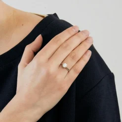 Bague or blanc solitaire 1,10ct