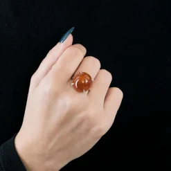 Bague or blanc spessartite