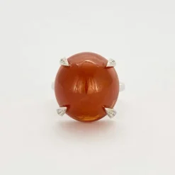 Bague or blanc spessartite