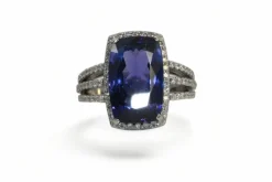 Bague Or blanc Tanzanite Diamants