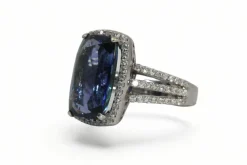 Bague Or blanc Tanzanite Diamants