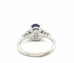 Bague or blanc, Tanzanite 2, 23 Carats, Diamants 0, 14 Carat
