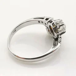 Bague or blanc toi & moi diamants et perle