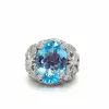 Bague or blanc topaze et diamants