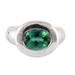 Bague or blanc, tourmaline