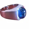 Bague or blanc tourmaline bleue