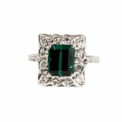 Bague Or blanc Tourmaline Diamants