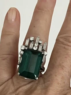 Bague Or blanc Tourmaline Diamants