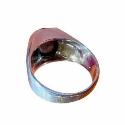 Bague or blanc tourmaline bleue