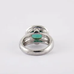 Bague or blanc, tourmaline
