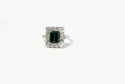 Bague Or blanc Tourmaline Diamants