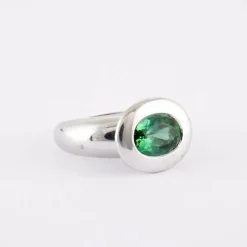 Bague or blanc, tourmaline