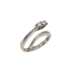 Bague or blanc trilogie diamants