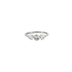 Bague or blanc trilogie diamants