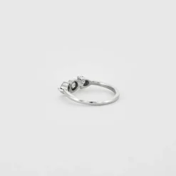 Bague or blanc trilogie diamants