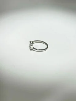 Bague or blanc trilogie diamants
