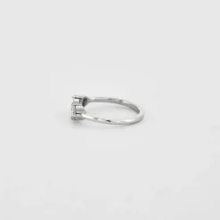 Bague or blanc trilogie diamants