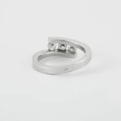 Bague or blanc trilogie diamants