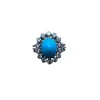 Bague or blanc turquoise diamants