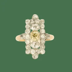 Bague or deux tons et diamants