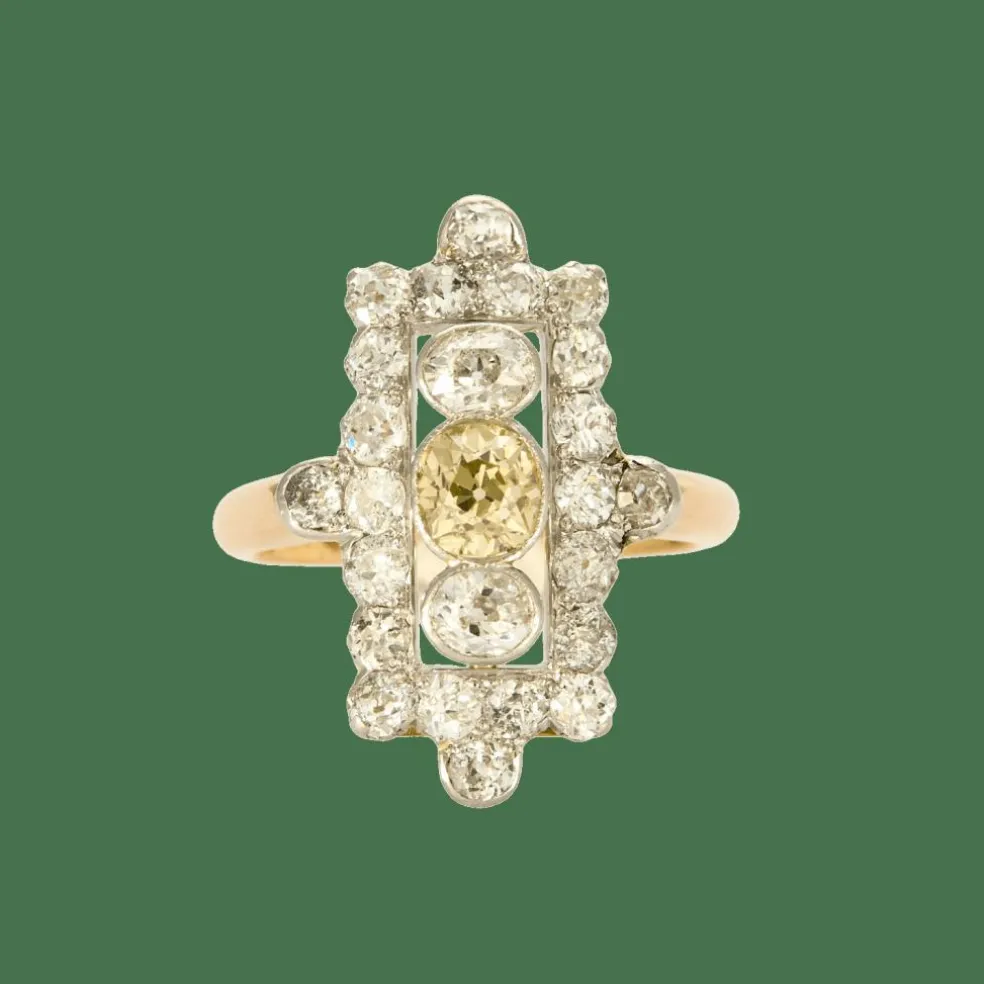 Bague or deux tons et diamants