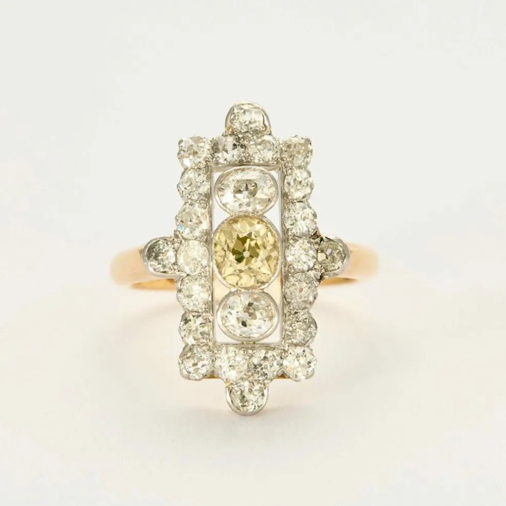 Bague or deux tons et diamants