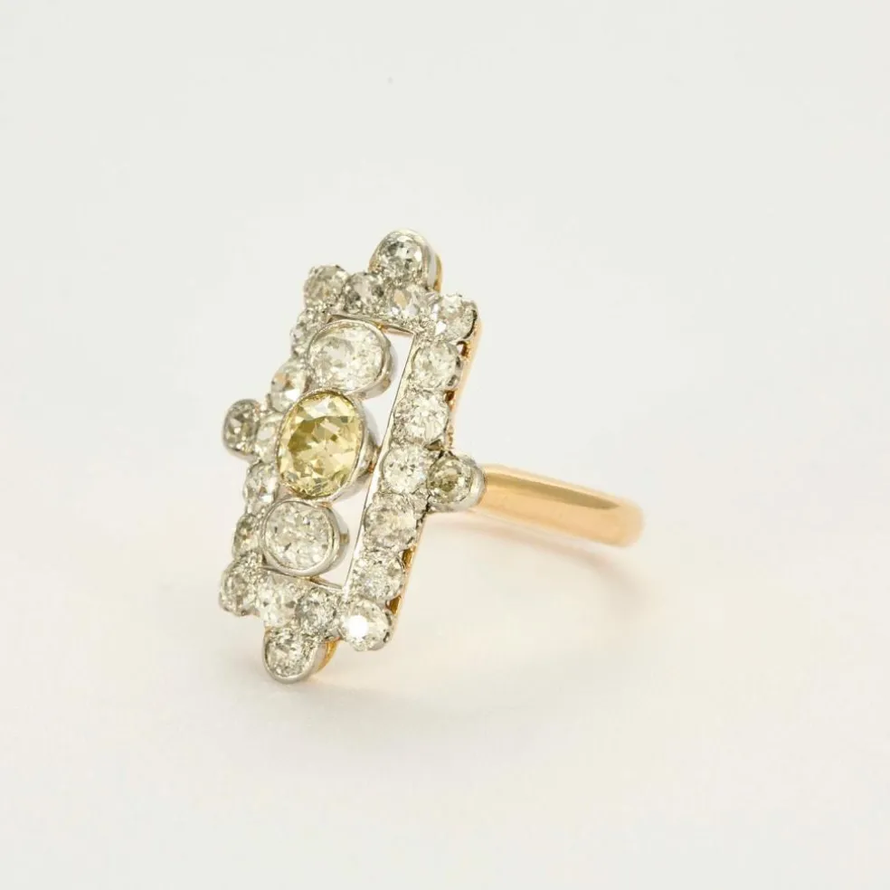 Bague or deux tons et diamants