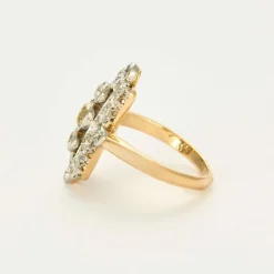 Bague or deux tons et diamants
