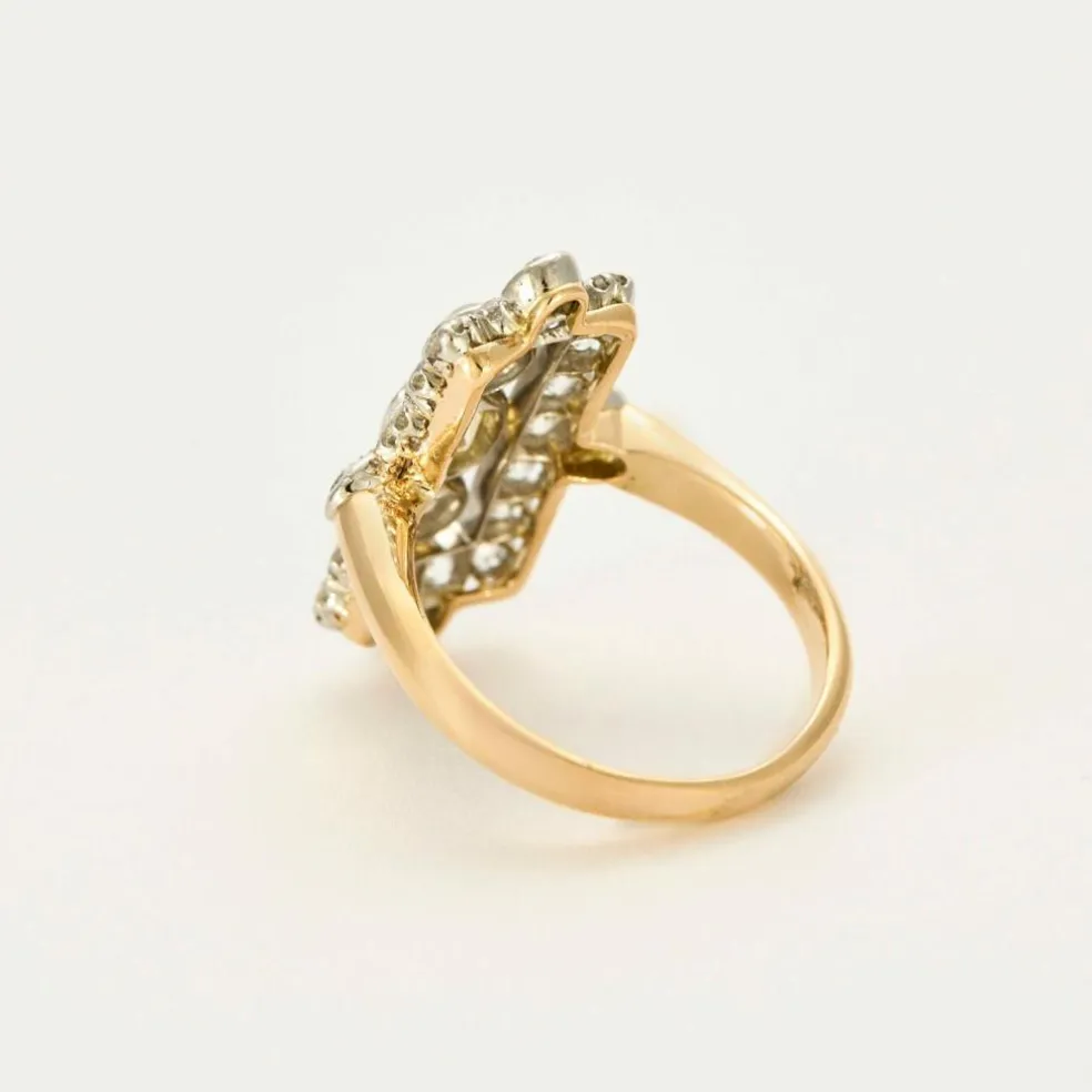 Bague or deux tons et diamants