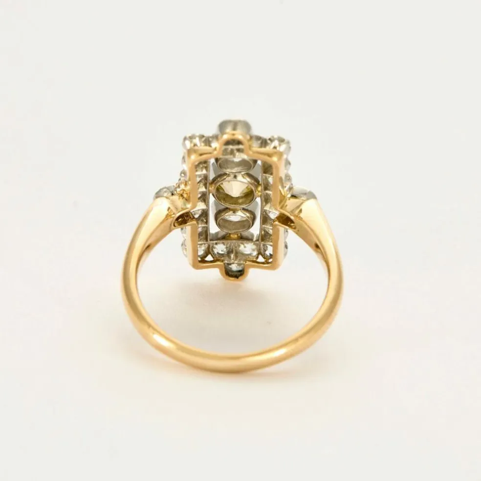 Bague or deux tons et diamants