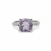 Bague or diamants améthyste