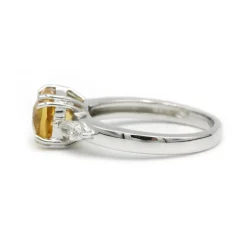 Bague or diamants citrine