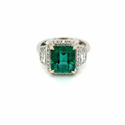 Bague Or Diamants Emeraude