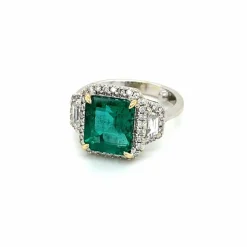 Bague Or Diamants Emeraude