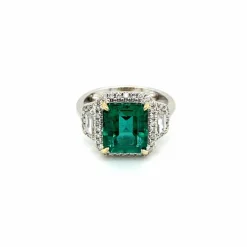 Bague Or Diamants Emeraude