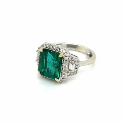 Bague Or Diamants Emeraude