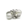Bague or, diamants et perles