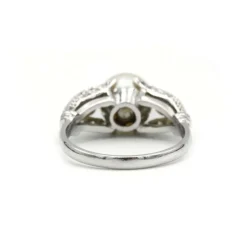 Bague or, diamants et perle