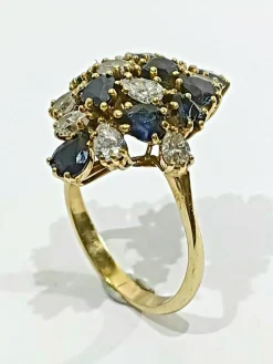 Bague Or Diamants Et Saphirs