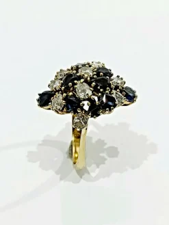 Bague Or Diamants Et Saphirs