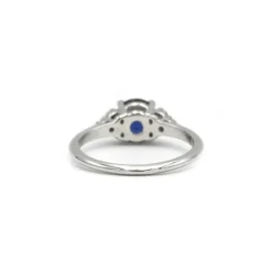Bague or, diamants, saphir