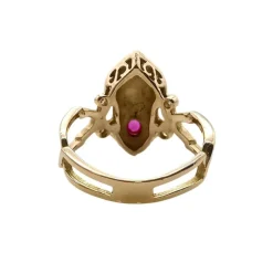 Bague or diamants saphir & rubis