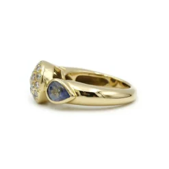 Bague or diamants saphirs